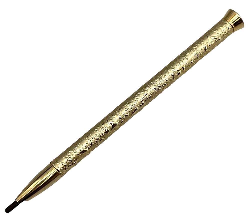 Vintage Geminesse Brow Pencil Brown Retractable Gold Case Makeup Collectible